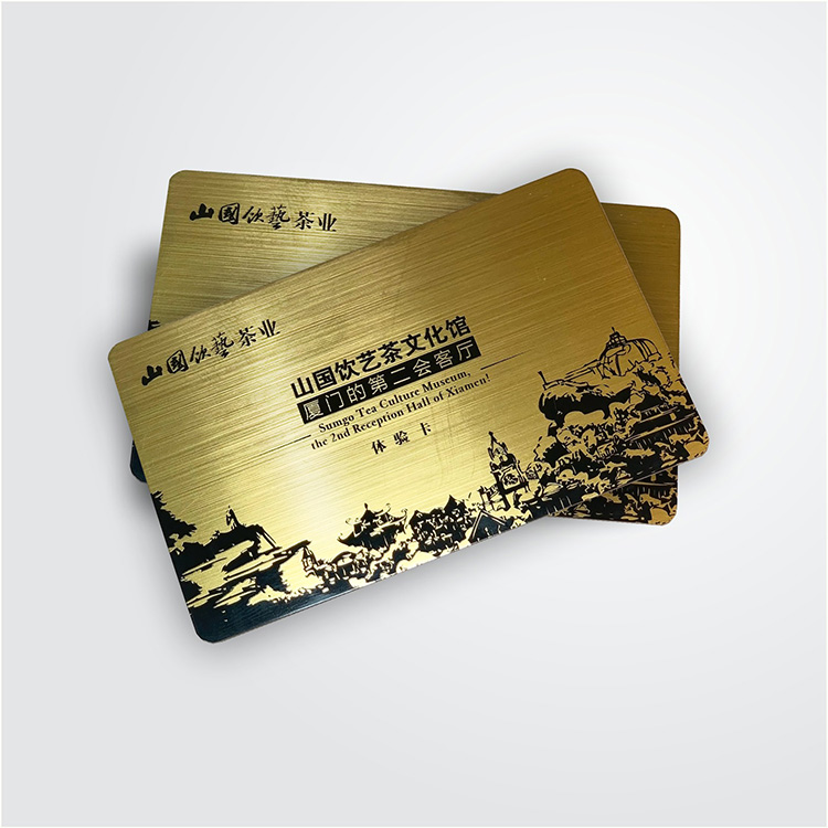 High-end brushed gold and silver card